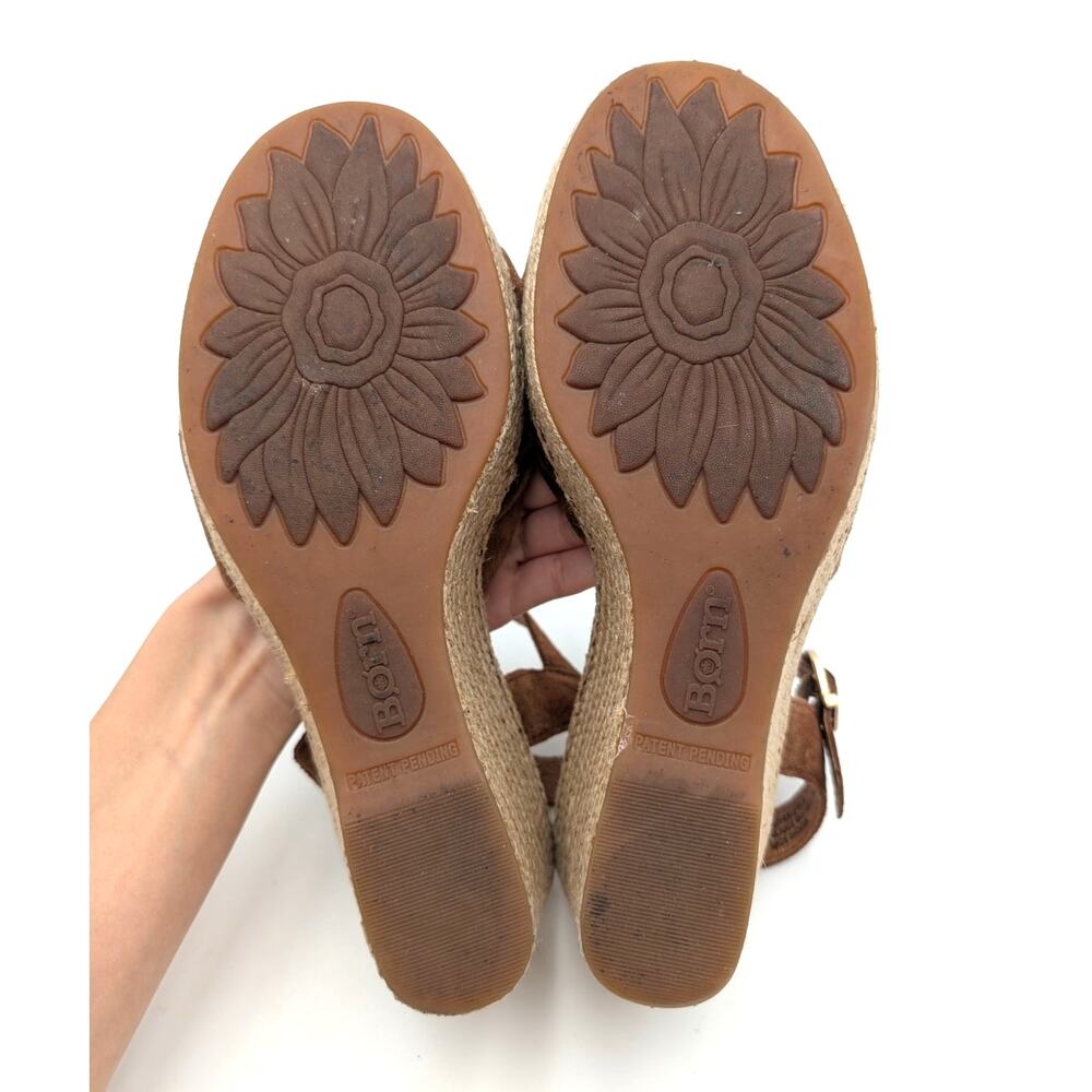 Born Monticello Knotted Wedge Sandal Women's Ankle Strap Brown Size US10M EU41 - Picture 6 of 14